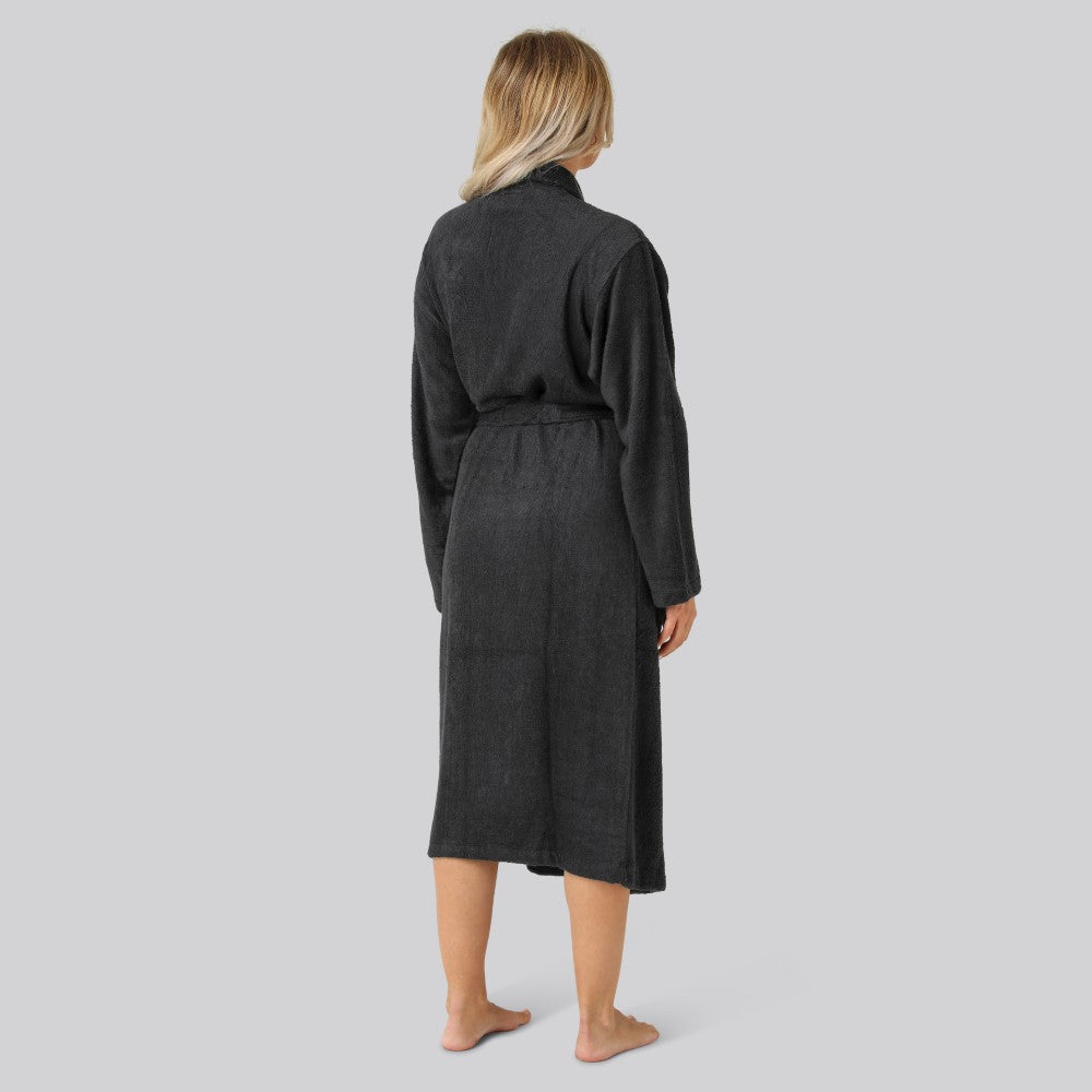 Bamboe badjas in antracietgrijs voor dames van Bambuni