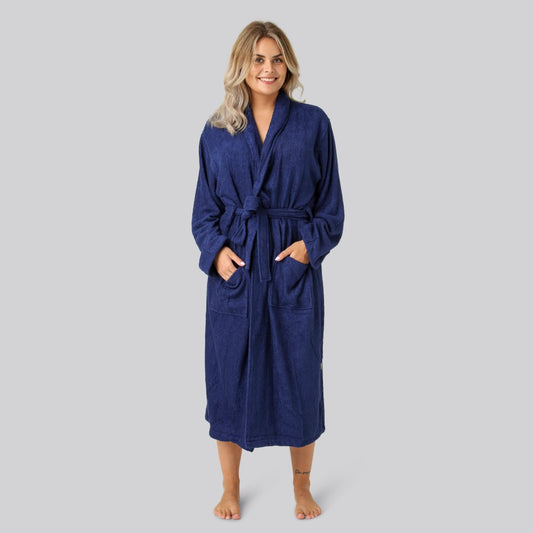 Bamboe badjas in blauw voor dames van Bambuni