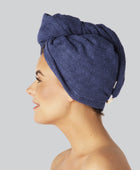 Bamboe haarturban in marineblauw
