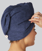 Bamboe haarturban in marineblauw