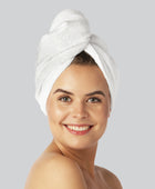 Bamboe haarturban in het wit