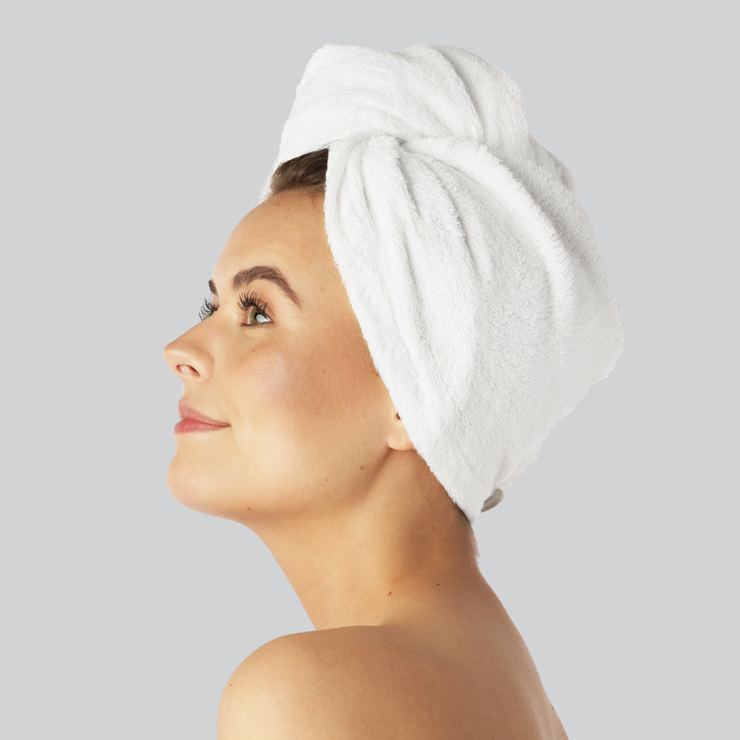 Bamboe haarturban in het wit