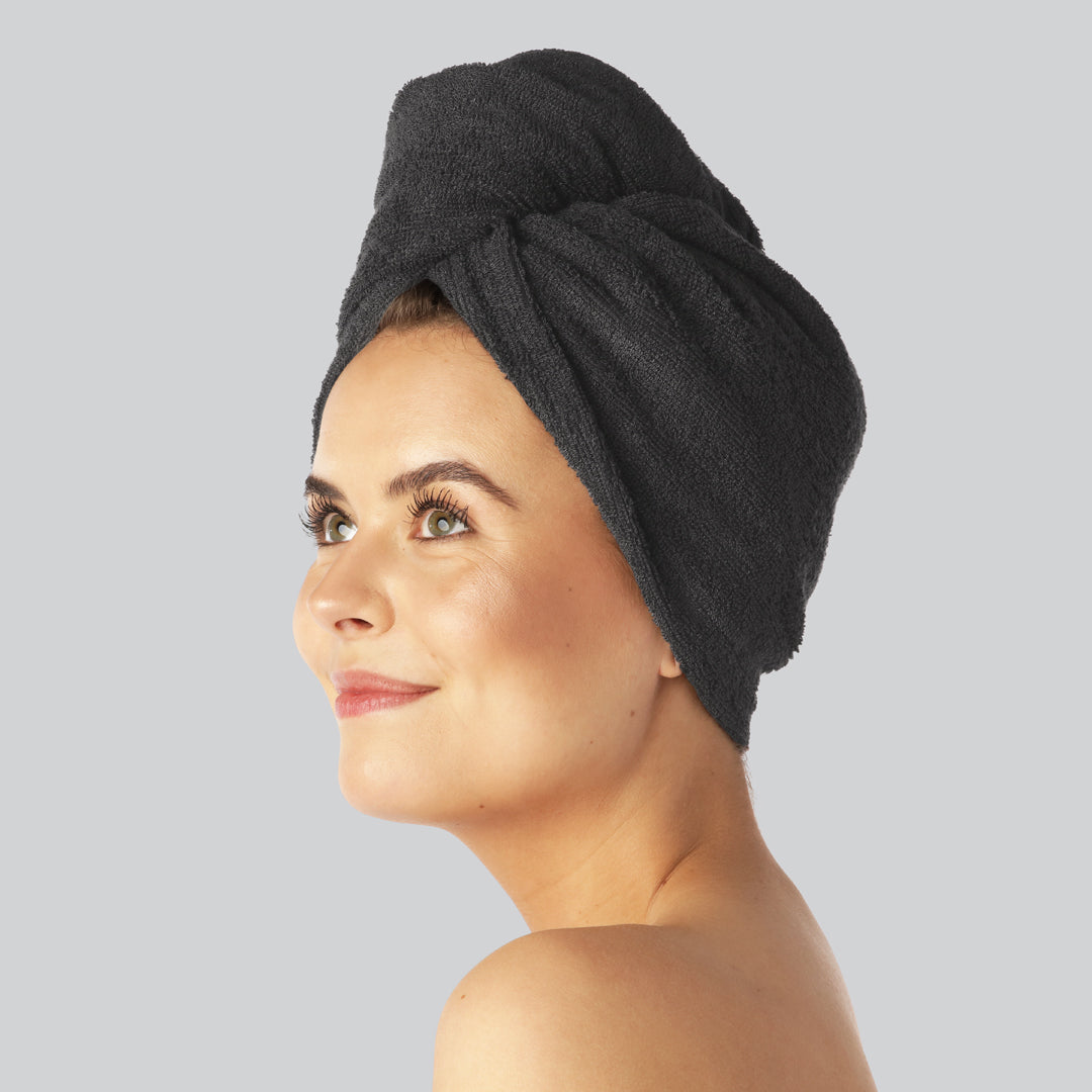 Bamboe haarturban in zwart