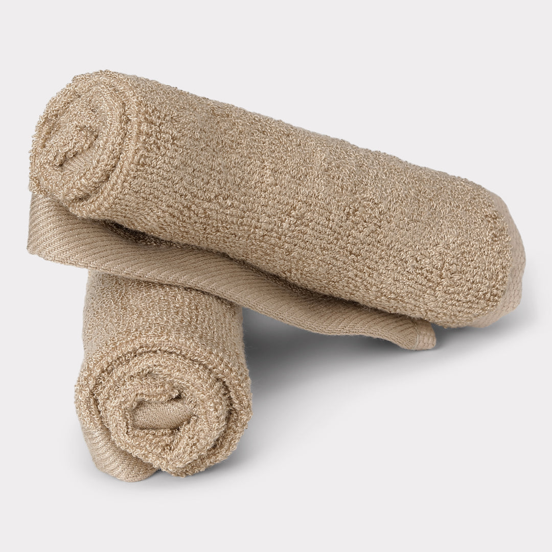 Bambuni washandje in zandkleur 25x25